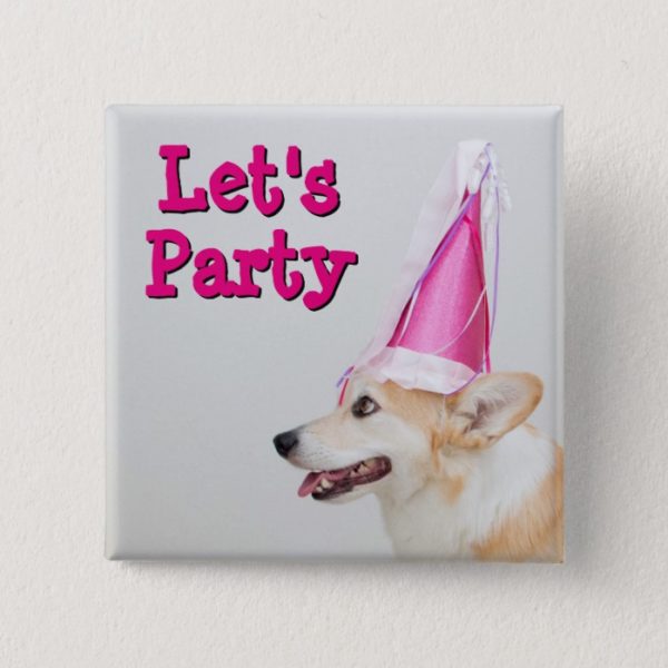 Birthday Pembroke Welsh Corgi Dog Pinback Button