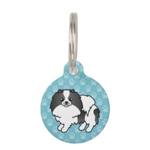 Black And White Pomeranian Dog And Pet's Info Pet Tag