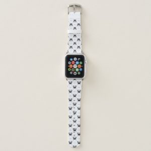 Black and White Pug pattern Apple Watch Band