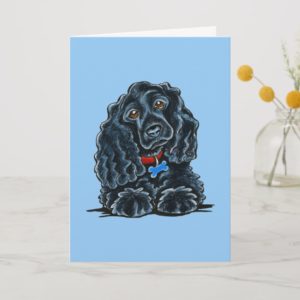 Black Cocker Spaniel Fitz Card