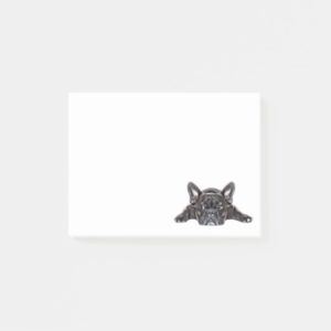 Black French Bull Dog Painted Bulldog Puppy Post-it Notes