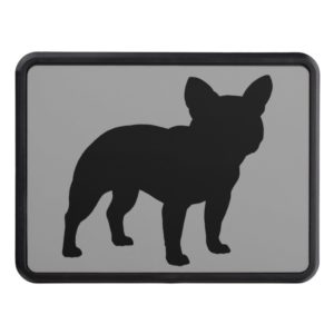 Black French Bulldog Silhouette Frenchie Dog Tow Hitch Cover