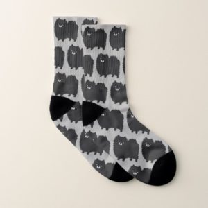 Black Pomeranians Pattern Socks