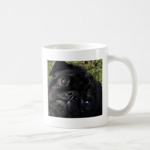black-pug eyes coffee mug