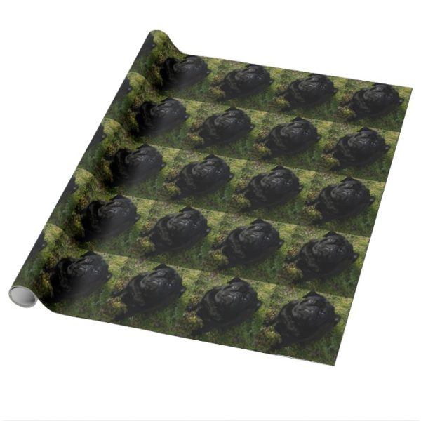 black-pug full.png wrapping paper