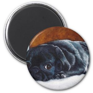 Black Pug Puppy Magnet