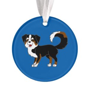 Black Tricolor Australian Shepherd Dog Ornament