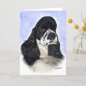 Black/white Cocker Spaniel Card