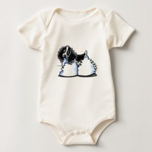 Black White Parti Cocker Spaniel Baby Bodysuit