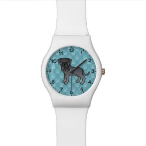 Blue Neapolitan Mastiff Dog Cartoon Wristwatch