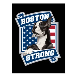 BOSTON STRONG TERRIER POSTCARD