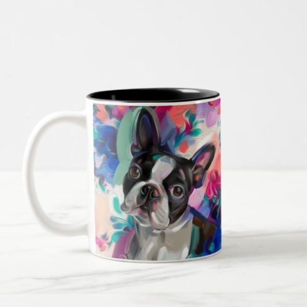 Boston Terrier Art Mug | turquoise
