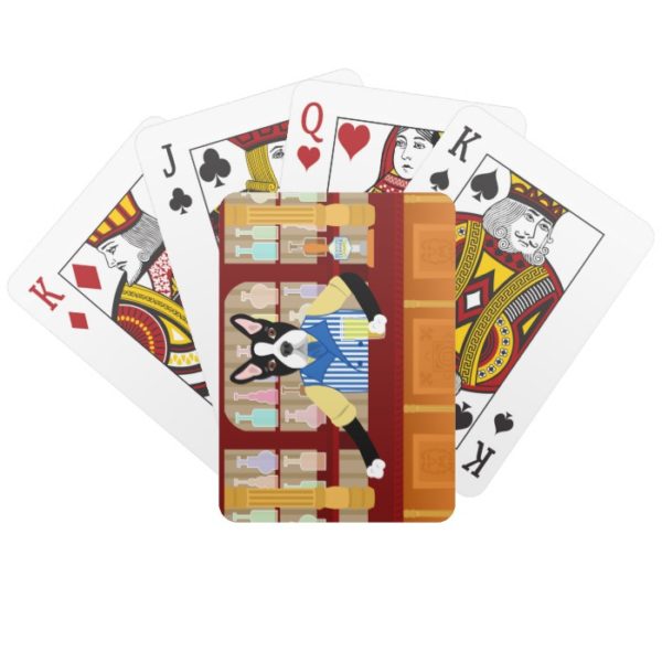Boston Terrier Beer Pub Playing Cards
