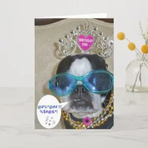 Boston Terrier Birthday Card