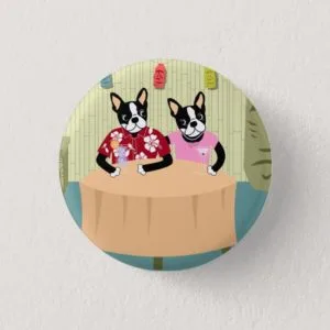 Boston Terrier Boy & Girl Button