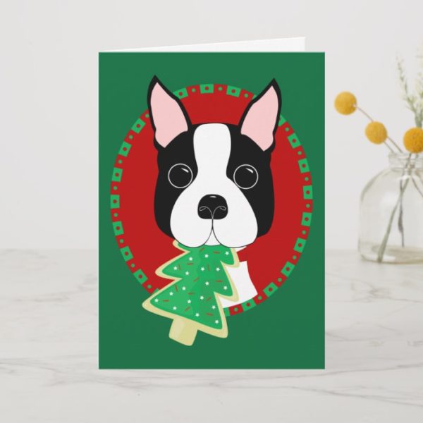 Boston Terrier Christmas Holiday Card