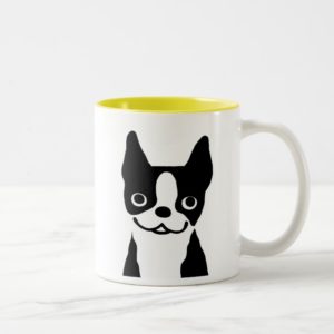Boston Terrier - Cute Cartoon Dog Design Two-Tone Coffee Mug