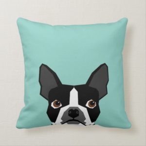Boston Terrier - Cute dog pet art illustration Throw Pillow