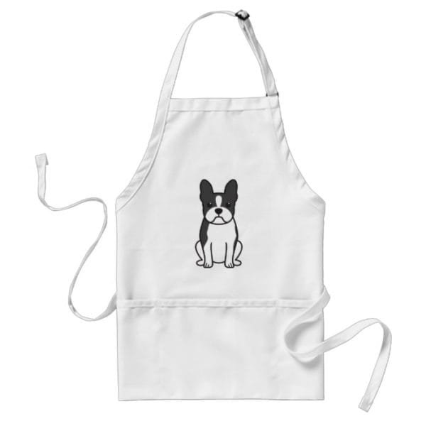 Boston Terrier Dog Cartoon Adult Apron