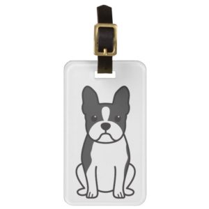 Boston Terrier Dog Cartoon Luggage Tag