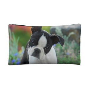 Boston Terrier Dog Cute Puppy, small Cosmetic Bag