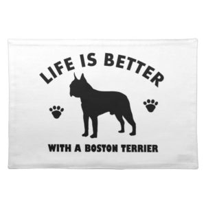 Boston terrier dog design cloth placemat