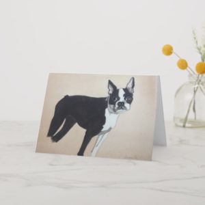 Boston Terrier dog greeting card