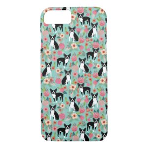 Boston Terrier Florals - dogs and flowers Case-Mate iPhone Case