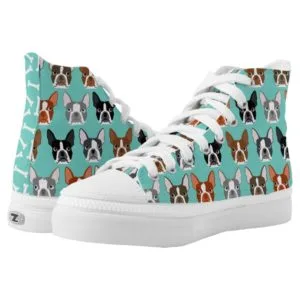 Boston Terrier Hi Tops - Cute boston terrier shoes