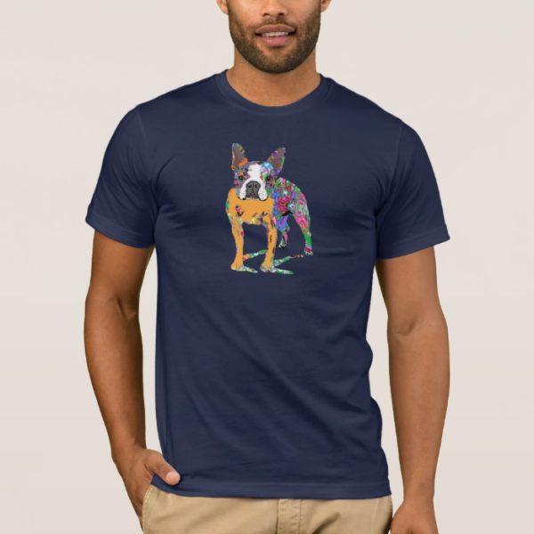 Boston Terrier in graffiti T-Shirt
