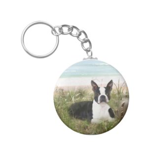 Boston Terrier Keychain Beachgrass