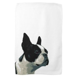 Boston terrier kitchen towel