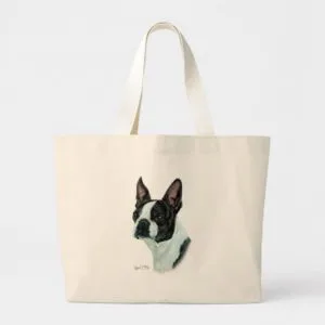 Boston Terrier Large Tote Bag