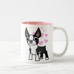 Boston Terrier Love (pied) Two-Tone Coffee Mug
