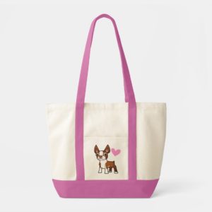 Boston Terrier Love (red) Tote Bag