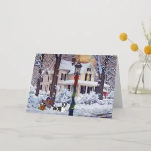 Boston Terrier Mail Box Christmas Card