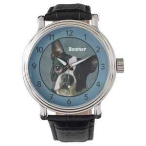 Boston Terrier Men's Leather Watch