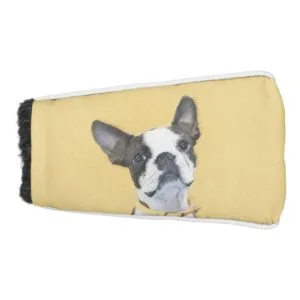 Boston Terrier Painting - Cute Original Dog Art Golf Head Cover