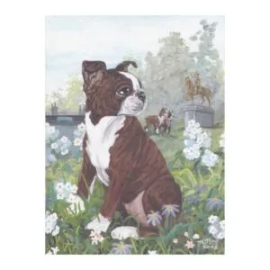 Boston Terrier Puppy Dreamer Fleece Blanket
