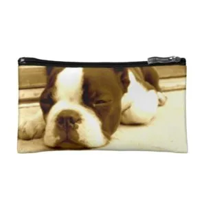 Boston Terrier Puppy Makeup Bag