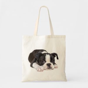 Boston Terrier Puppy Tote Bag