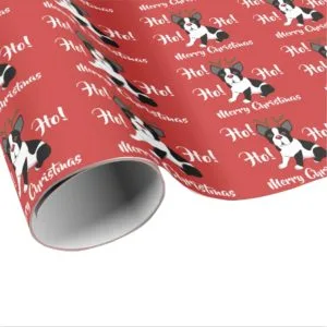 Boston Terrier Reindeer Christmas Wrapping Paper
