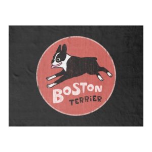 Boston Terrier Retro Style Fleece Blanket