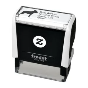 Boston Terrier Silhouette Return Address Self-inking Stamp