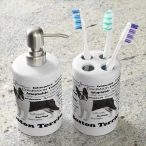 Boston Terrier Traits Bathroom Set
