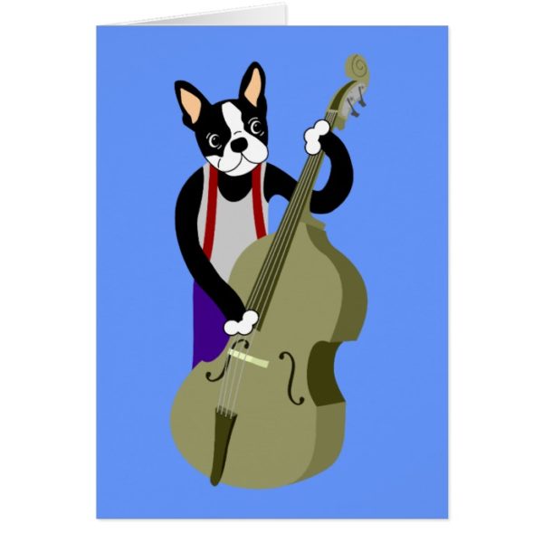 Boston Terrier Upright  Bass Player