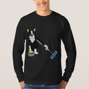 Boston Terrier Winter Olympics Curling T-Shirt