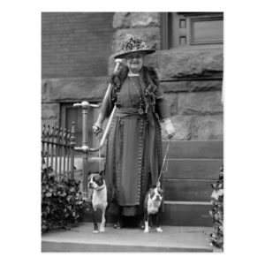 Boston Terriers & 1920s Fashion Postcard