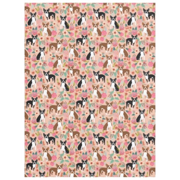 Boston Terriers blanket - florals design