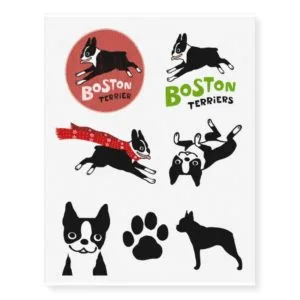 Boston Terriers Temporary Tattoos